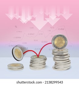 Egyptian Pound Price Falling Concept, Economy Background