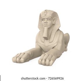 Egyptian Sphinx Statue Isolated 3d Rendering Stock Illustration 726569926