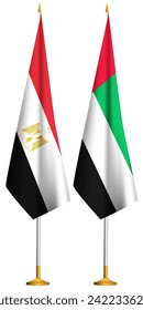 Egypt,UAE flags side by side