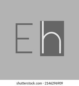 EH elegant initial name logo linked square
