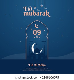Eid Al Adha Mubarak . Creative Ads For Social Media , Banner, Poster, Greeting Card Template Design.