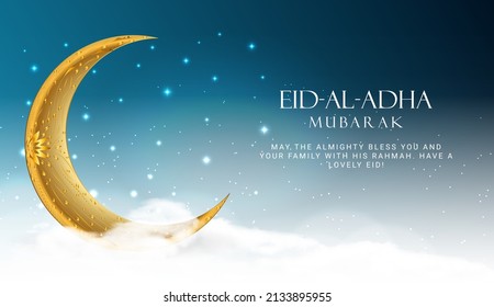 Eid Al Adha. Eid mubarak islamic greeting card , poster.  Illustration 