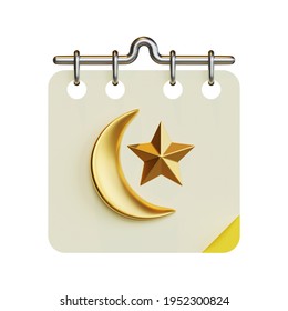 Eid Mubarak Calendar 3D Rendering Illustration, Suitable For Ramadan, Eid Al Fitr, And Other Islamic Theme