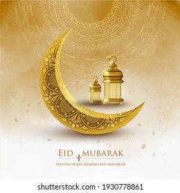 Eid mubarak islamic greeting card , poster,  banner design, illustration
