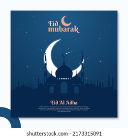 Eid mubarak social media post, eid ul adha design, holy day islamic social media post or banner, geometric shape design background