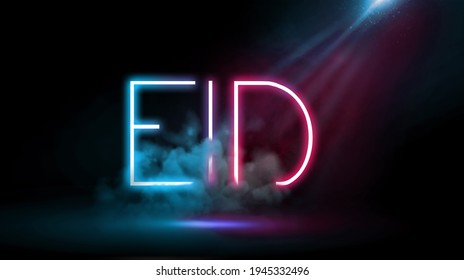 Eid | Neon Light In Studio.