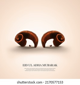 Eid-Al-Adha Mubarak- Islamic Eid Holiday Background.Eid Al Adha Greeting Card. Animals To Sacrifice For Muslim Eid-ul-adha Portrait 3d Illustration