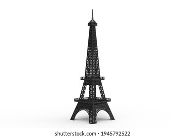 Eiffel tower 3D model isolated on white background,3D illustration