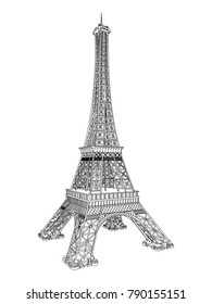 Eiffel Tower Isolated On White Background Stock Photo 101379130 ...