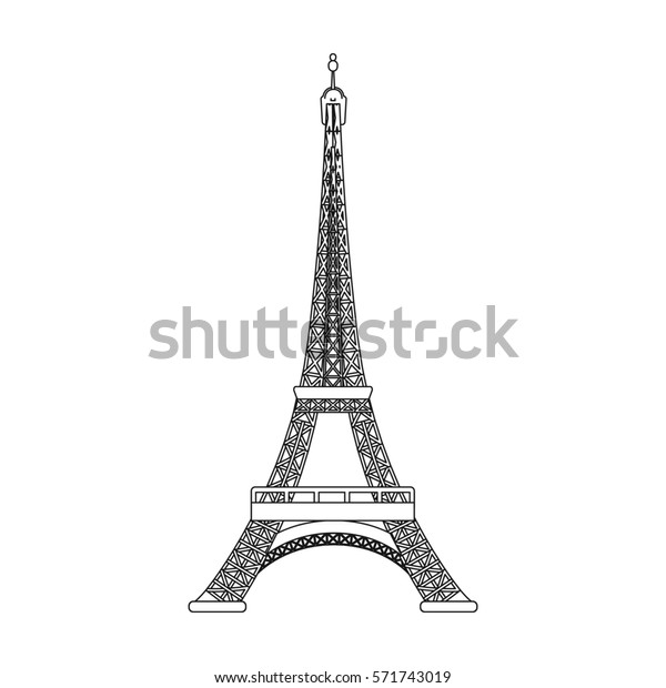 Eiffel Tower Icon Outline Style Isolated Stock Illustration 571743019 ...