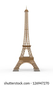 Eiffel Tower Isolated On White Background