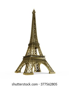 Eiffel Tower Isolated On White Background