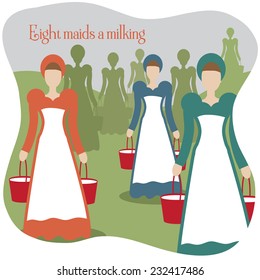 Eight Maids A Milking Twelve Days Of Christmas 