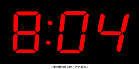 Eight Zero Four On Digital Clock Stock Illustration 240488251 ...