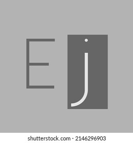 EJ elegant initial name logo linked square