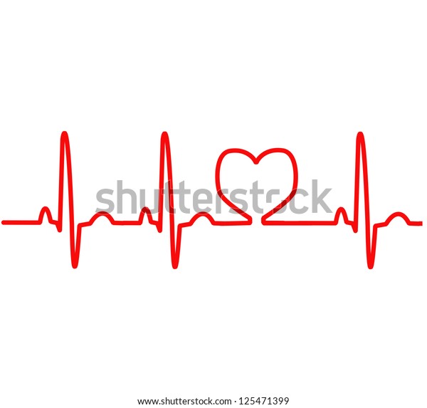 Ekg Red Line Heart Monitoring Stock Illustration 125471399