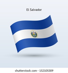 El Salvador Flag Waving Form. See Also Vector Version.