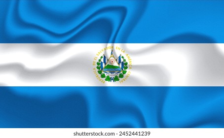 El Salvador national flag in the wind illustration image - Powered by Shutterstock