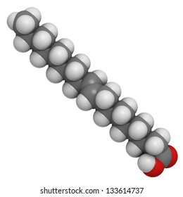 Elaidic Acid Trans Fatty Acid, Molecular Model. Trans Fatty Acids Are Found In Hydrogenated Vegetable Oils, And Are Used In The Production Of E.g. Margarine