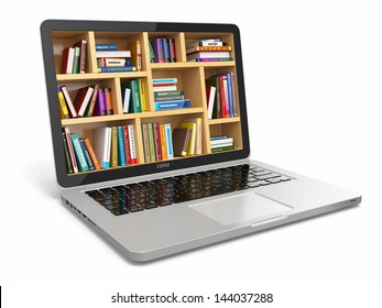E-learning education or internet library. Conceptual image