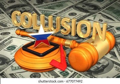 Election Collusion Law Gavel 3D Illustration 