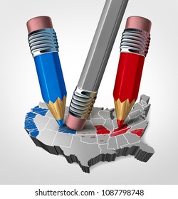 Election Meddling In The United States And Voting Foreign Interference In The USA As A 3D Illustration.