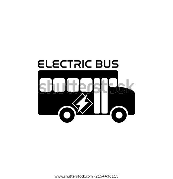 Electric bus icon\
isolated on white\
background