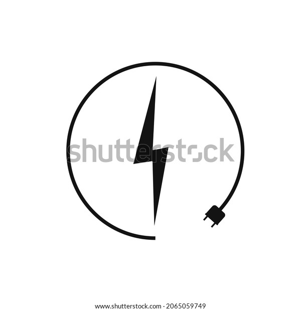 Electric car charging icon,
graphic design template, lightning bolt. Parking with electric
charge sign