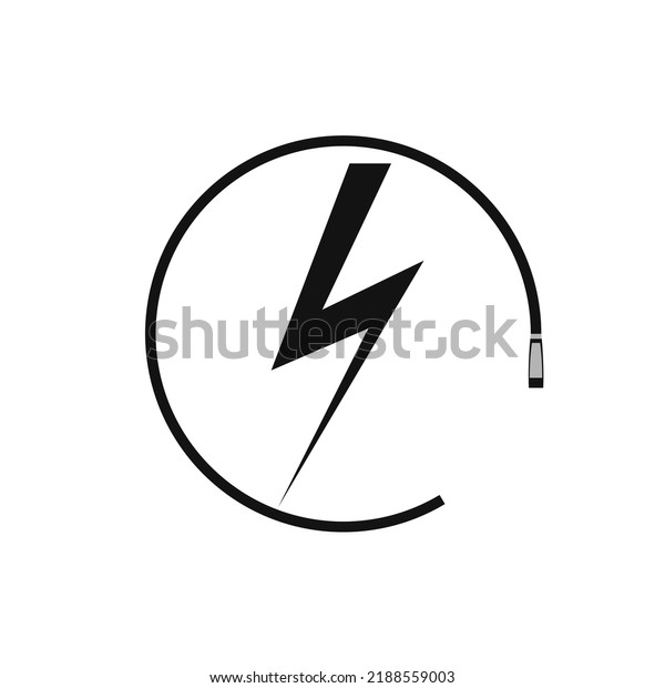Electric car charging icon,\
graphic design template, lightning bolt. Parking with electric\
charge sign