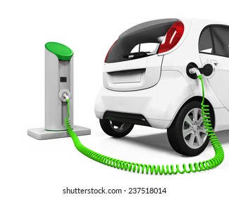 Electric Car in Charging Station