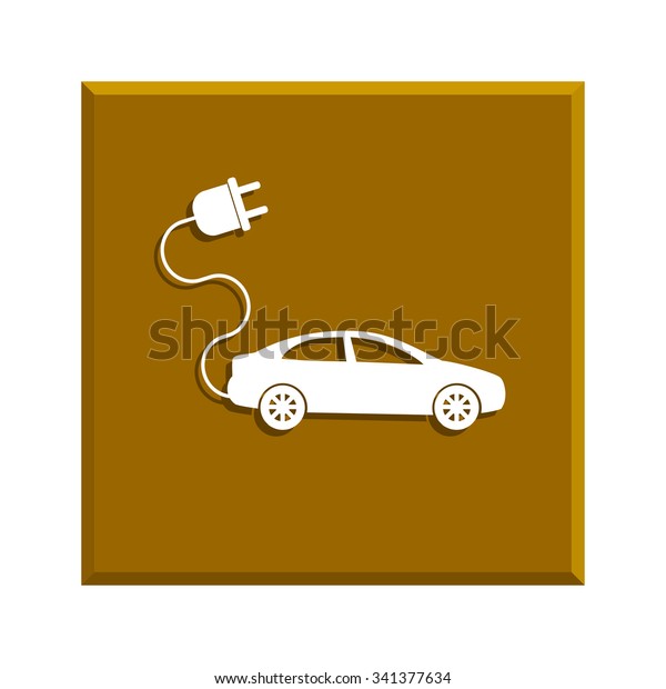 electric car icon. Flat
design style 