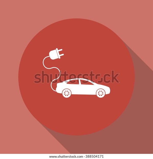 electric car icon. Flat\
design style