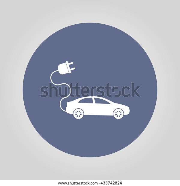 electric car icon. Flat\
design style 