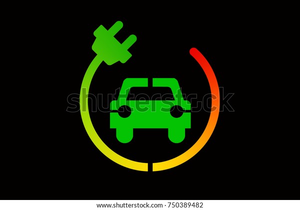 Electric car icon, green\
drive symbol