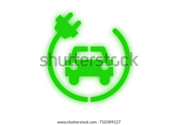Electric car icon, green\
drive symbol
