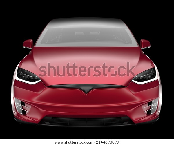 Electric car isolated on background. 3d\
rendering -\
illustration