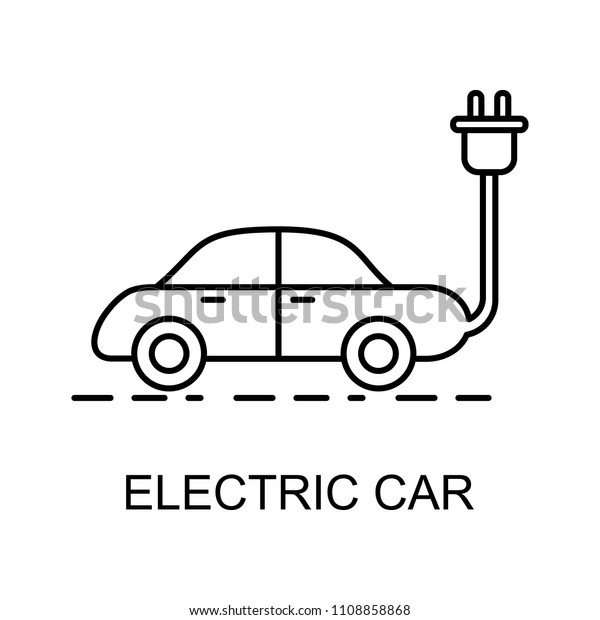 electric car\
outline icon. Element of enviroment protection icon with name for\
mobile concept and web apps. Thin line electric car icon can be\
used for web and mobile on white\
background