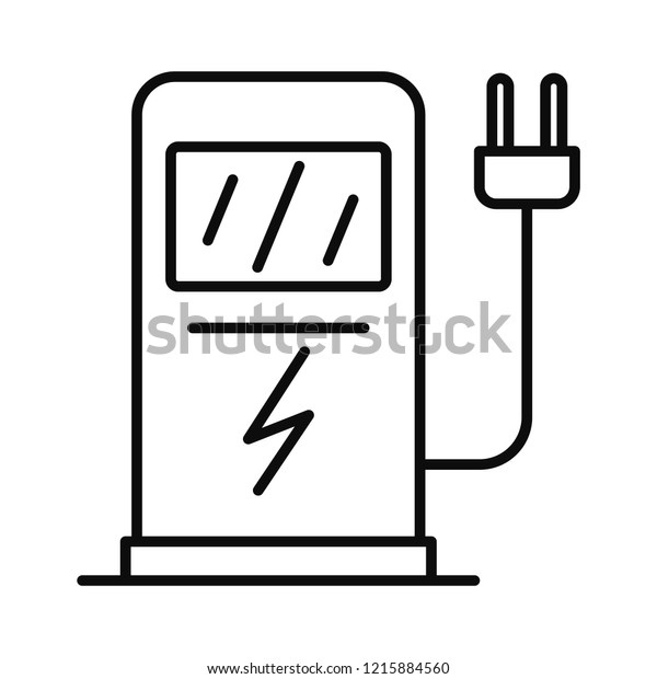 Electric car recharge station icon. Outline\
illustration of electric car recharge station icon for web design\
isolated on white\
background