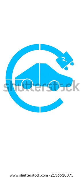 electric car rechargeable sketch design on\
white\
background