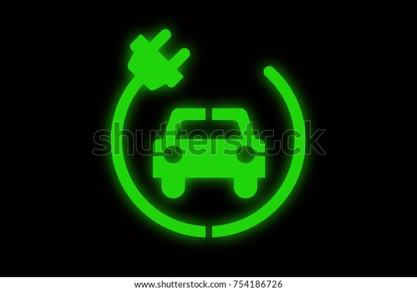 Electric car symbol on
black
background