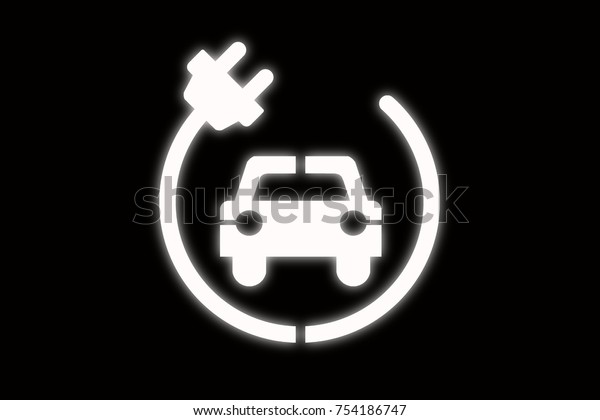 Electric car symbol on\
black\
background
