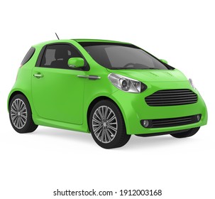 Electric Car Vehicle Isolated. 3D Rendering