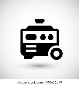 Electric Generator Icon Isolated On Grey