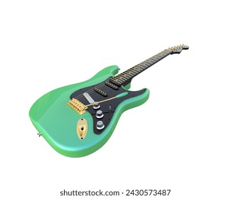 Electric guitar isolated on background. 3d rendering - illustration