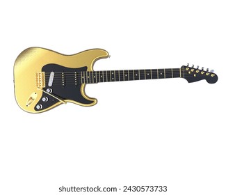 Electric guitar isolated on background. 3d rendering - illustration