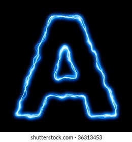 Electric Lightning Flash Font Blue Letters Stock Illustration 36313453 ...