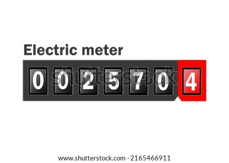 Electric Meter. Display of electricity kilowatt hour meter, isolated on white. ストックフォト © 