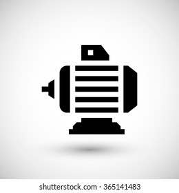 Electric Motor Icon Isolated On Grey