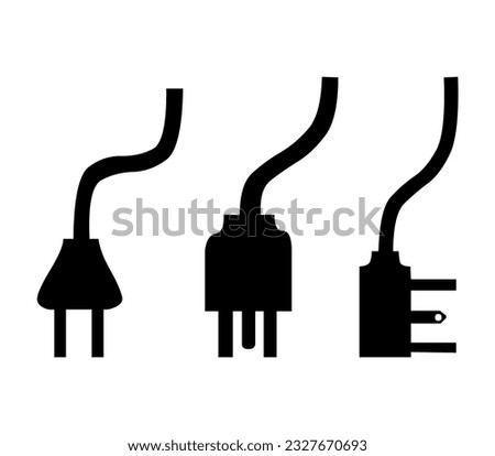 Electric plug vector icon isolated on white background jpg