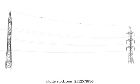 Electric Power Tower Modelling 3d Rendering